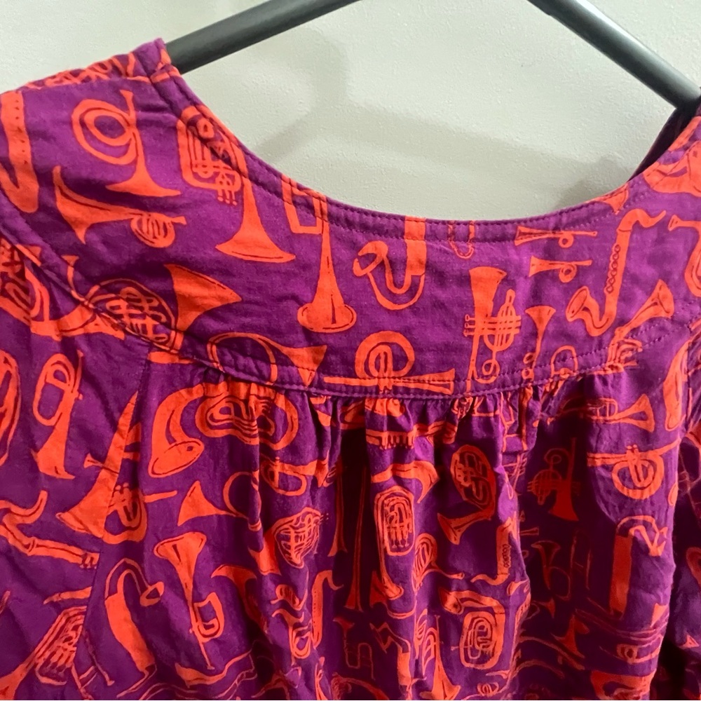 Anthropologie Conversations Horn Print Button Front Blouse Size 6 - Picture 4 of 9